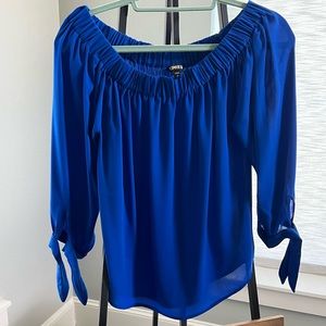 Express blue off the shoulder top. Size S